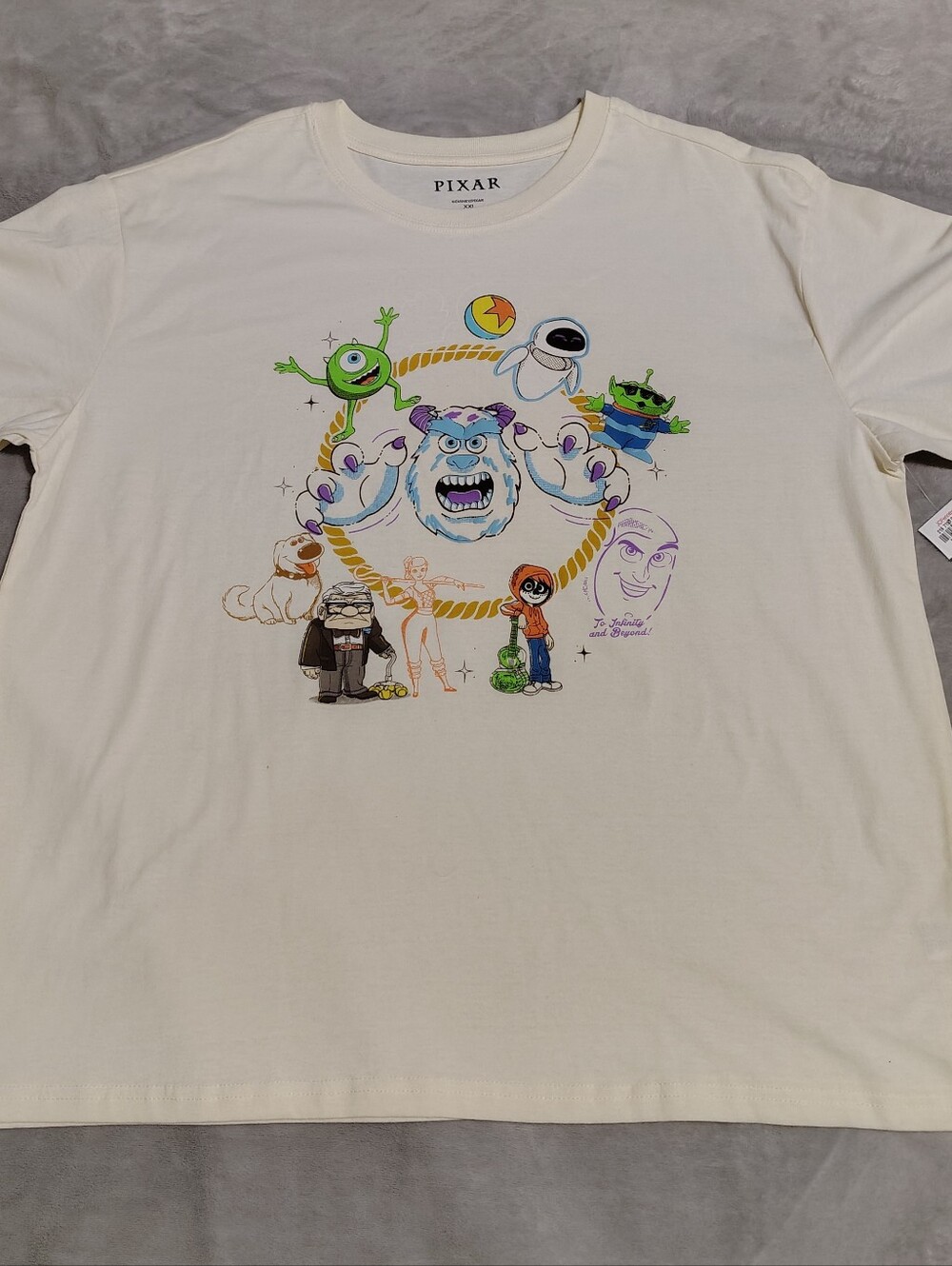 Disney Pixar Cream Top Size XXL
